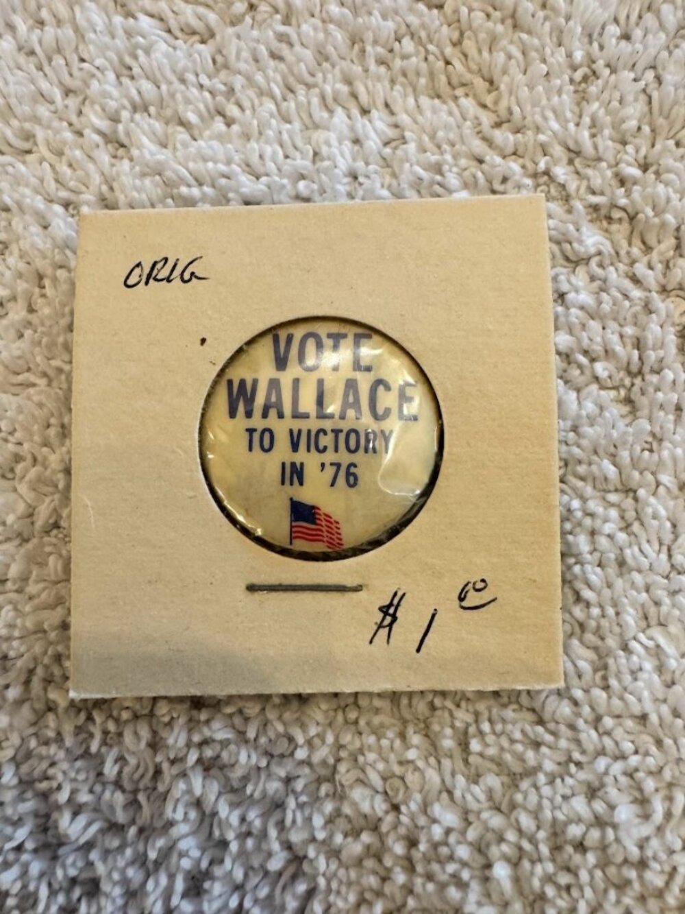 Vintage Vote Wallace to Victory in '76 Political Pin